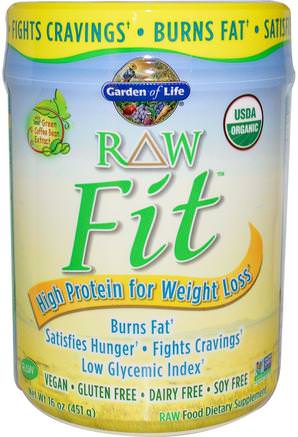 RAW Organic Fit, High Protein for Weight Loss, Original, 15.1 oz (427 g) by Garden of Life-Hälsa, Kost