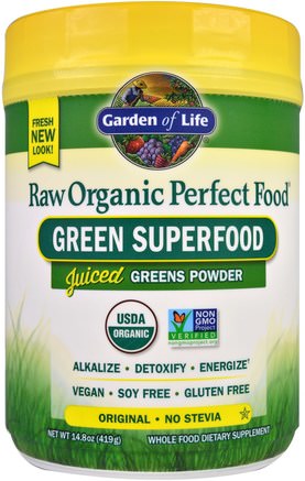 Raw Organic Perfect Food, Green Superfood, Original, 14.8 oz (419 g) by Garden of Life-Kosttillskott, Superfoods, Perfekt Mat