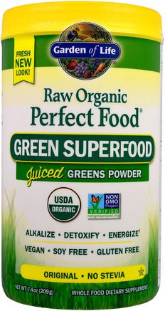 Raw Organic Perfect Food, Green Superfood, Original, 7.4 oz (209 g) by Garden of Life-Kosttillskott, Superfoods, Perfekt Mat