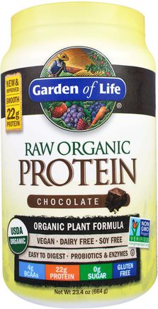Raw Organic Protein, Organic Plant Formula, Chocolate, 23.4 oz (664 g) by Garden of Life-Sverige