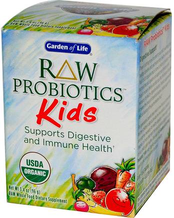 RAW Probiotics, Kids, 3.4 oz (96 g) (Ice) by Garden of Life-Kosttillskott, Probiotika, Probiotika För Barn, Iskylda Produkter