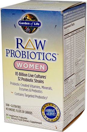 RAW Probiotics, Women, 90 Veggie Caps (Ice) by Garden of Life-Hälsa, Kvinnor, Kosttillskott, Probiotika