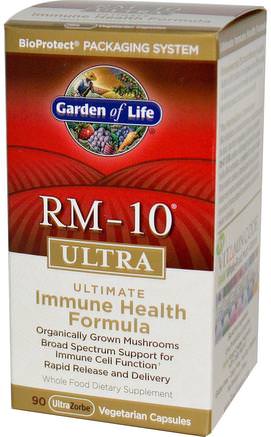 RM-10 Ultra, Ultimate Immune Health Formula, 90 Veggie Caps by Garden of Life-Kosttillskott, Medicinska Svampar, Svampblandade Kombinationer, Svampkapslar