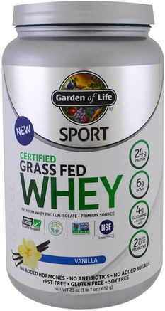 Sport, Certified Grass Fed Whey Protein, Refuel, Vanilla, 23 oz (652 g) by Garden of Life-Kosttillskott, Vassleprotein, Muskel
