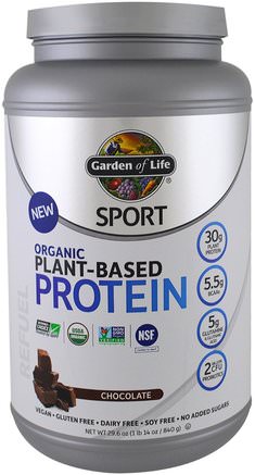 Sport, Organic Plant-Based Protein, Refuel, Chocolate, 29.6 oz (840 g) by Garden of Life-Sport, Sport