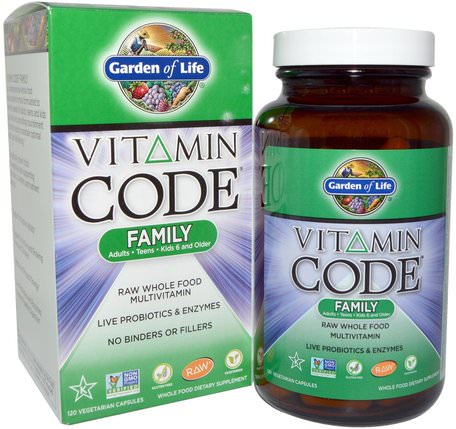 Vitamin Code, Family, 120 Veggie Caps by Garden of Life-Vitaminer, Män Multivitaminer