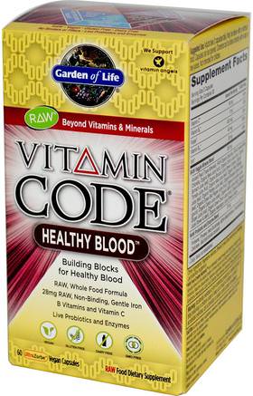 Vitamin Code, Healthy Blood, 60 Vegan Caps by Garden of Life-Hälsa