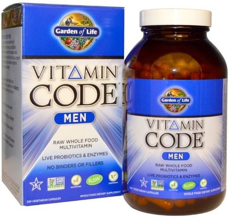 Vitamin Code, Men, 240 Vegetarian Capsules by Garden of Life-Vitaminer, Män Multivitaminer