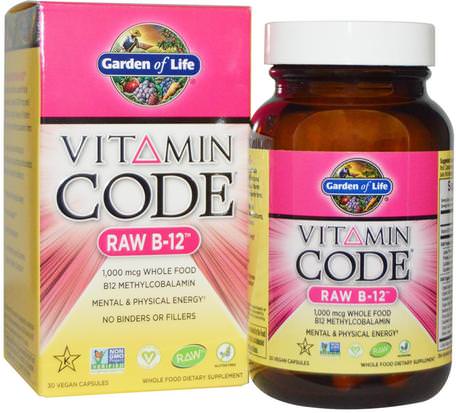 Vitamin Code, Raw B-12, 30 Vegan Caps by Garden of Life-Vitaminer, Vitamin B, Vitamin B12