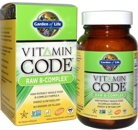 Vitamin Code, Raw B-Complex, 60 Vegan Caps by Garden of Life-Vitaminer, Vitamin B-Komplex