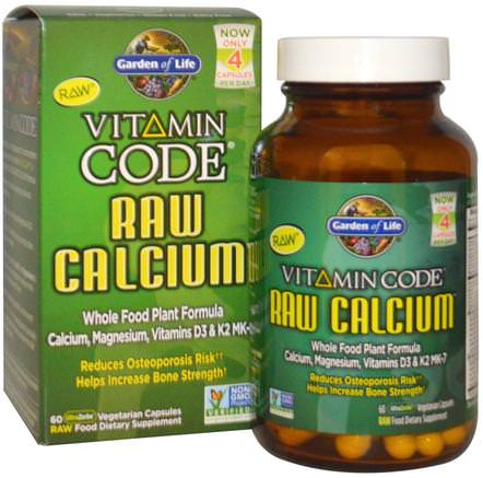 Vitamin Code, Raw Calcium, 60 UltraZorbe Vegetarian Capsules by Garden of Life-Kosttillskott, Mineraler, Kalcium