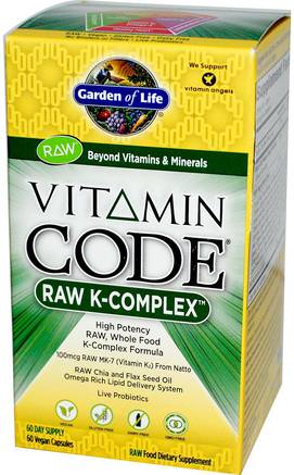 Vitamin Code, Raw K-Complex, 60 Veggie Caps by Garden of Life-Vitaminer, Vitamin K