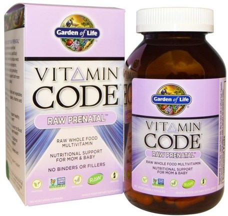 Vitamin Code, Raw Prenatal, 180 Vegetarian Capsules by Garden of Life-Vitaminer, Prenatala Multivitaminer