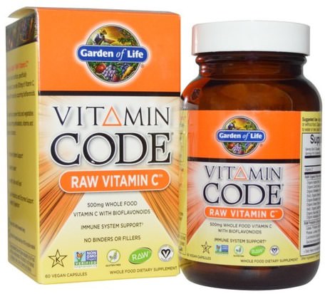 Vitamin Code, Raw Vitamin C, 60 Vegan Capsules by Garden of Life-Vitaminer, Vitamin C