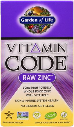 Vitamin Code, Raw Zinc, 60 Veggie Caps by Garden of Life-Kosttillskott, Mineraler, Zink