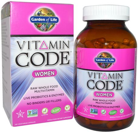 Vitamin Code, Women, Raw Whole Food Multivitamin, 240 Veggie Caps by Garden of Life-Vitaminer, Kvinnor Multivitaminer