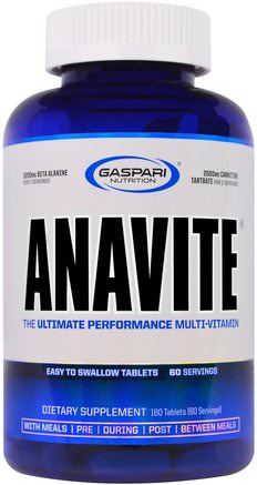 Anavite, The Ultimate Performance Multi-Vitamin, 180 Tablets by Gaspari Nutrition-Sport, Vitaminer, Multivitaminer