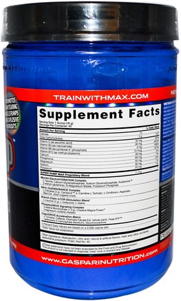 SuperPump Max, The Ultimate Pre-Workout Supplement, Fruit Punch Blast, 1.41 lbs (640 g) by Gaspari Nutrition-Sport, Träning