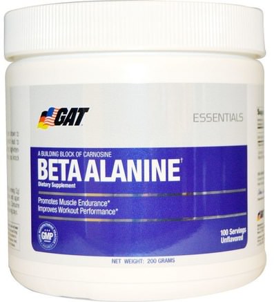 Beta Alanine, Unflavored, 200 g by GAT-Sport, Träning, Muskel