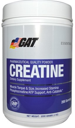 Creatine, 1000 g Powder by GAT-Sport, Kreatinpulver, Muskel