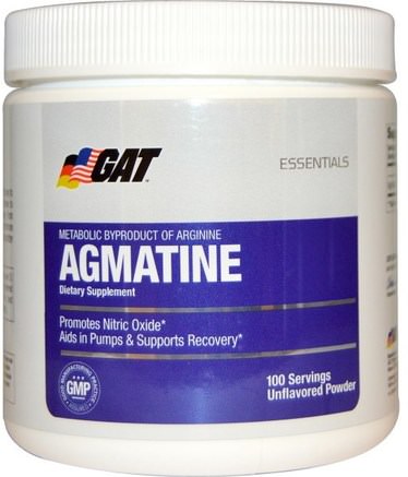 Essentials, Agmatine, Unflavored Powder, 75 g by GAT-Sport, Sport, Kväveoxid