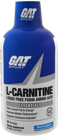 L-Carnitine, Liquid Free Form Amino Acid, Blue Raspberry, 16 oz (473 ml) by GAT-Kosttillskott, Aminosyror, L Karnitin