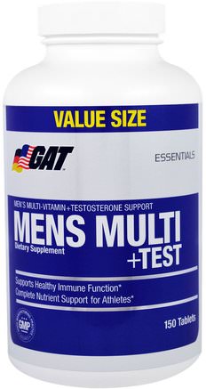 Mens Multi + Test, 150 Tablets by GAT-Vitaminer, Män Multivitaminer, Män, Testosteron