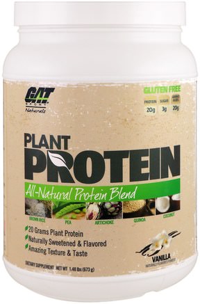 Plant Protein, All-Natural Protein Blend, Vanilla, 1.48 lbs (673 g) by GAT-Sport, Kosttillskott, Protein