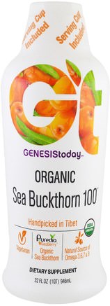 Organic Sea Buckthorn 100, 32 fl oz (946 ml) by Genesis Today-Daglig Näring, Skönhet