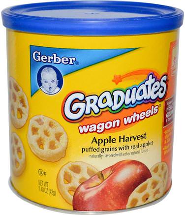 Graduates Finger Foods, Apple Harvest Wagon Wheels, 1.48 oz (42 g) by Gerber-Barns Hälsa, Babyfodring, Akademiker, Småbarnsmatcher