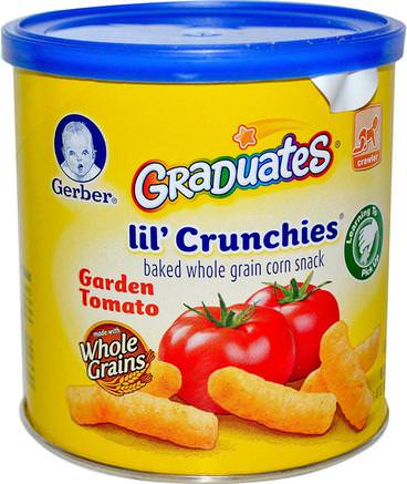 Graduates, Lil Crunchies, Garden Tomato, 1.48 oz (42 g) by Gerber-Barns Hälsa, Babyfodring, Akademiker, Småbarnsmatcher