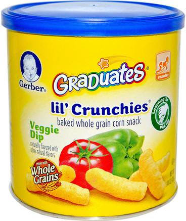 Graduates, Lil Crunchies, Veggie Dip, 1.48 oz (42 g) by Gerber-Barns Hälsa, Babyfodring, Akademiker, Småbarnsmatcher