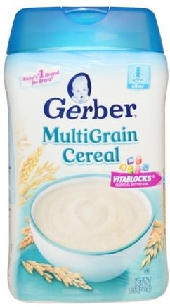 MultiGrain Cereal, 8 oz (227 g) by Gerber-Barns Hälsa, Barnmat, Babyfodring, Barnflingor