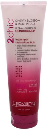2Chic, Ultra-Luxurious Conditioner, to Pamper Stressed Out Hair, Cherry Blossom & Rose Petals, 8.5 fl oz (250 ml) by Giovanni-Bad, Skönhet, Hår, Hårbotten