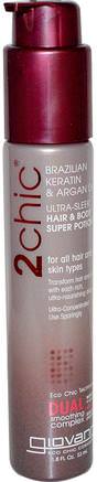 2Chic, Ultra-Sleek Hair & Body Super Potion, Brazilian Keratin & Argan Oil, 1.8 fl oz (53 ml) by Giovanni-Bad, Skönhet, Hår Styling Gel, Argan