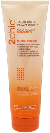 2Chic, Ultra-Volume Shampoo, for Fine Limp Hair, Tangerine & Papaya Butter, 8.5 fl oz (250 ml) by Giovanni-Bad, Skönhet, Hår, Hårbotten