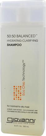 50:50 Balanced Hydrating-Clarifying Shampoo, 8.5 fl oz (250 ml) by Giovanni-Bad, Skönhet, Schampo, Hår, Hårbotten, Balsam