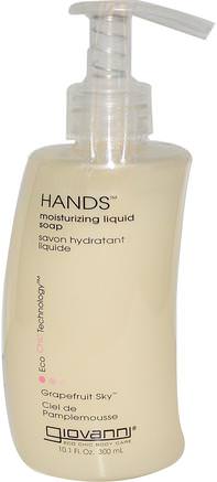 Hands, Moisturizing Liquid Soap, Grapefruit Sky, 10.1 fl oz (300 ml) by Giovanni-Bad, Skönhet, Tvål