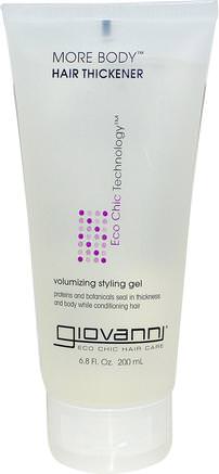 More Body, Hair Thickener, Volumizing Styling Gel, 6.8 fl oz (200 ml) by Giovanni-Bad, Skönhet, Hår Styling Gel