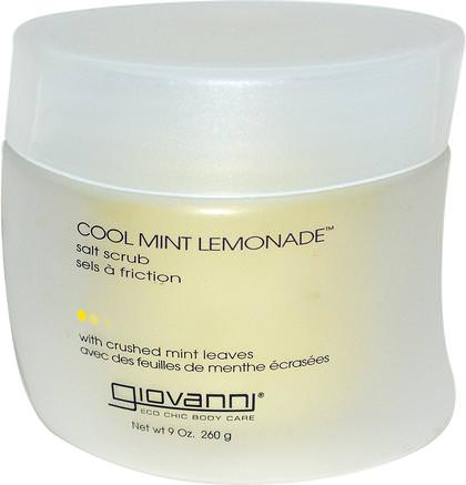 Salt Scrub, Cool Mint Lemonade, 9 oz (260 g) by Giovanni-Bad, Skönhet, Kroppscrubs