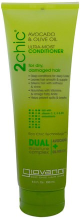Ultra-Moist Conditioner, for Dry, Damaged Hair, Avocado & Olive Oil, 8.5 fl oz (250 ml) by Giovanni-Bad, Skönhet, Hår, Hårbotten