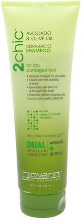 Ultra-Moist Shampoo, for Dry, Damaged Hair, Avocado & Olive Oil, 8.5 fl oz (250 ml) by Giovanni-Bad, Skönhet, Hår, Hårbotten