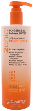 Ultra-Volume Conditioner, for Fine Limp Hair, Tangerine & Papaya Butter, 24 fl oz (710 ml) by Giovanni-Bad, Skönhet, Hår, Hårbotten