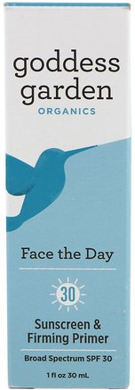 Organics, Face the Day, Sunscreen & Firming Primer, SPF 30, 1 oz (30 ml) by Goddess Garden-Bad, Skönhet, Smink, Ansiktsprimrar, Ansiktsvård, Spf Ansiktsvård