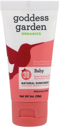 Organics, Natural Sunscreen, Baby, SPF 30, 1 oz (28 g) by Goddess Garden-Bad, Skönhet, Solskyddsmedel, Barn Och Solskyddsmedel