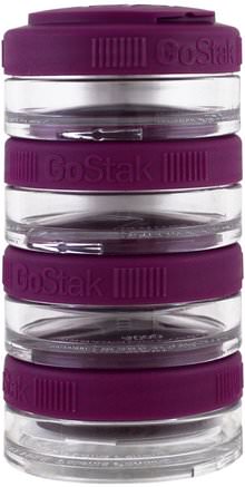 Portable Stackable Containers, Plum, 4 Pack, 40 cc Each by GoStak-Hem, Köksartiklar