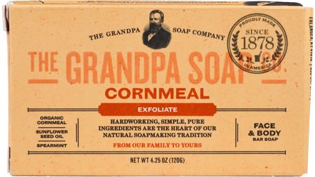 Face & Body Bar Soap, Exfoliate, Cornmeal, 4.25 oz (120 g) by Grandpas-Bad, Skönhet, Tvål