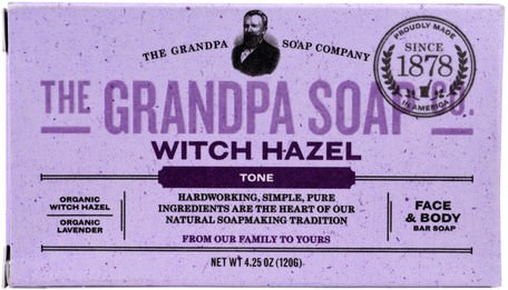 Face & Body Bar Soap, Tone, Witch Hazel, 4.25 oz (120 g) by Grandpas-Bad, Skönhet, Tvål