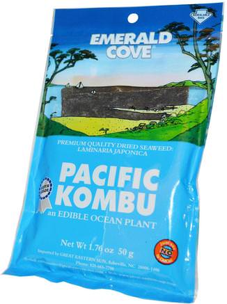 Pacific Kombu, Dried Seaweed, 1.76 oz (50 g) by Great Eastern Sun-Kosttillskott, Alger Olika, Stora Östra Solen Smaragdgröna Havet Grönsaker
