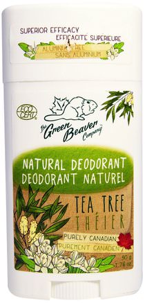 Natural Deodorant, Tea Tree, 1.76 oz (50 g) by Green Beaver-Bad, Skönhet, Deodorant